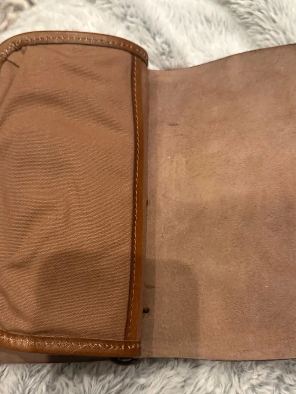 QVC Brown Leather Travel Folio with Embossed Compass - Picture 6 of 6